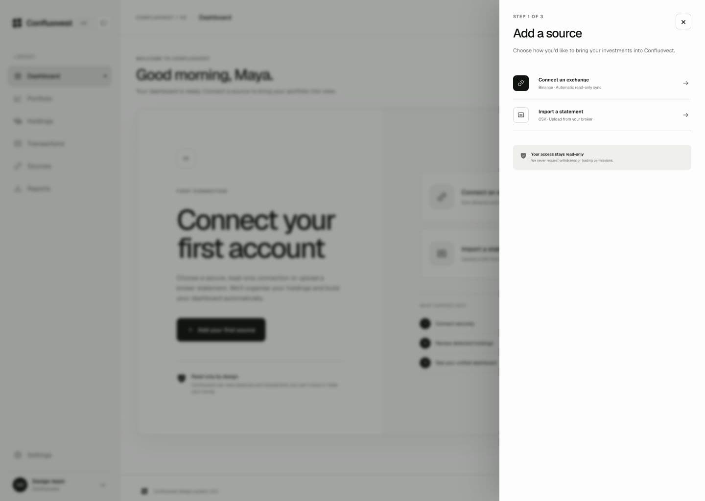Connect or upload